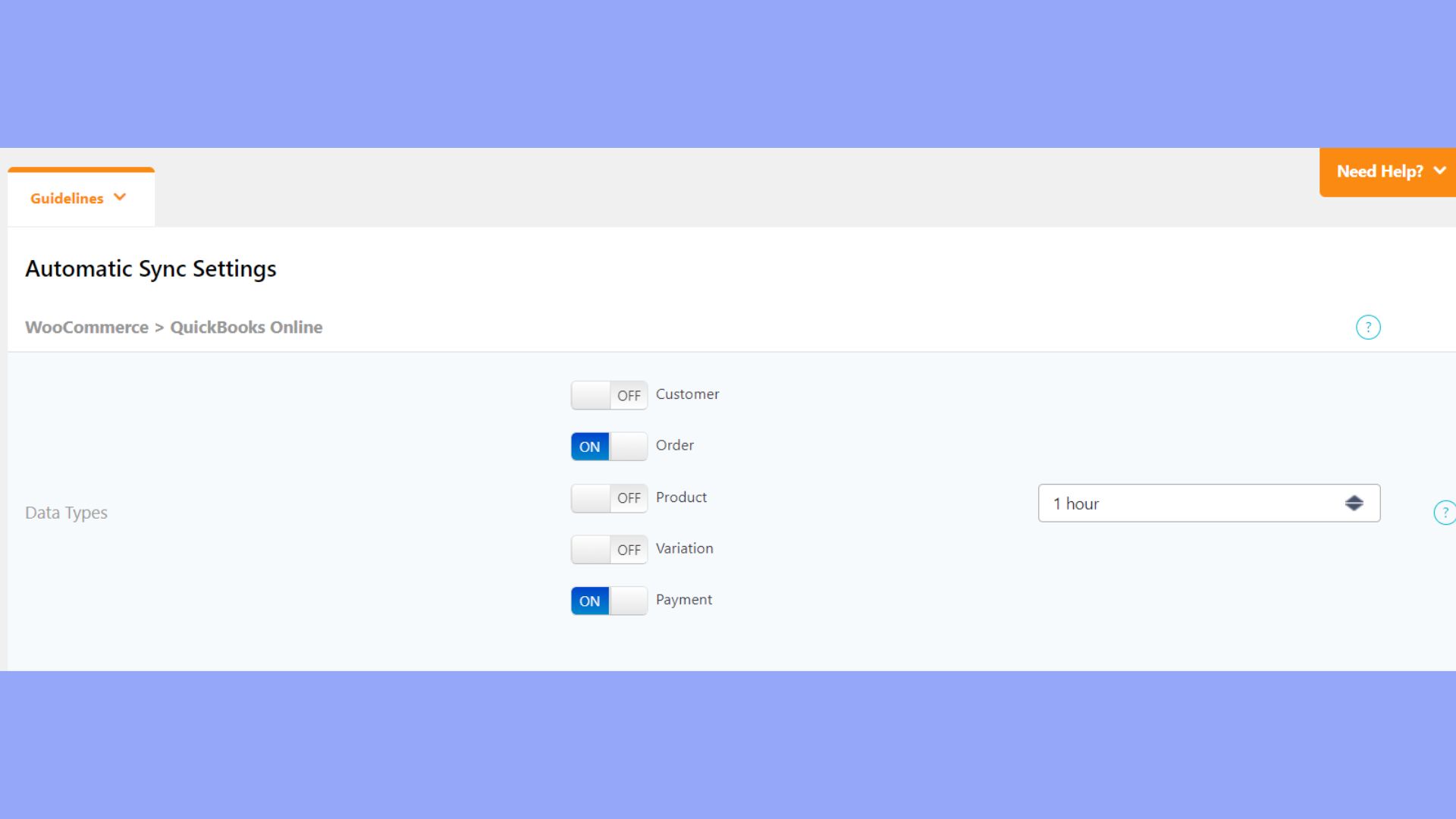 Sincronización de los ajustes de QuickBooks y WooCommerce