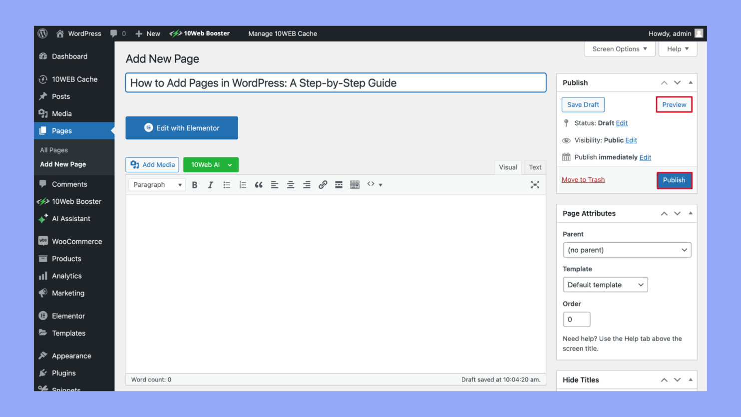 How to Add Pages in WordPress A StepbyStep Guide 10Web