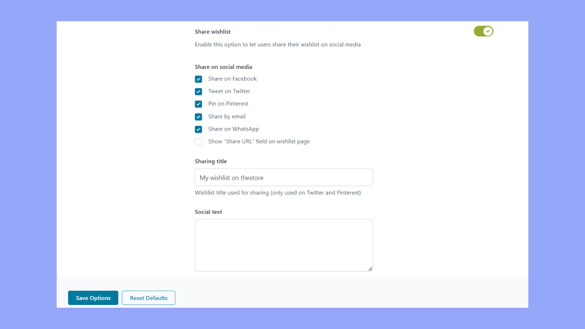 Hacer que la lista de deseos de WooCommerce se pueda compartir  