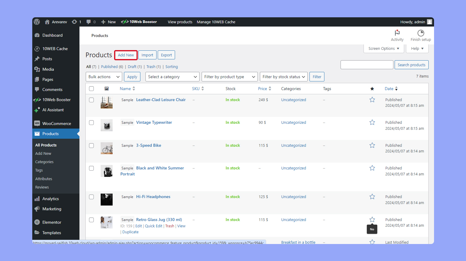 Adding new products.