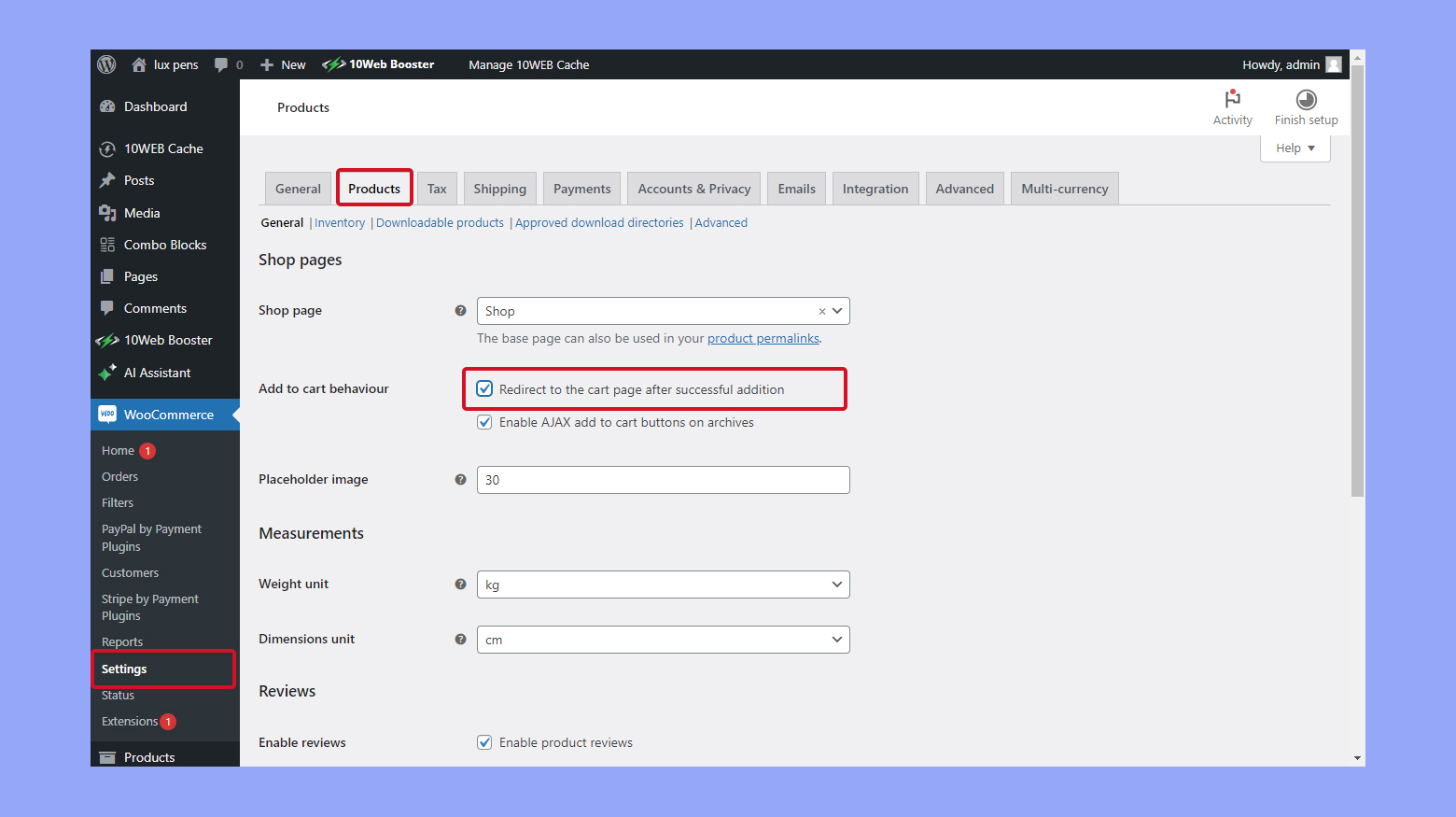 Altering the product settings to skip cart page in woocommerce