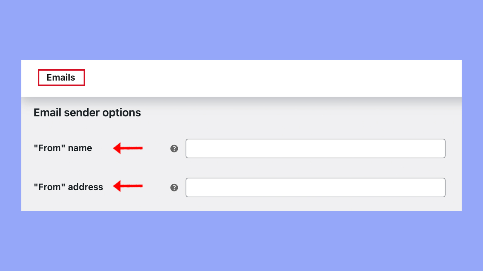Configuring email sender options in WooCommerce