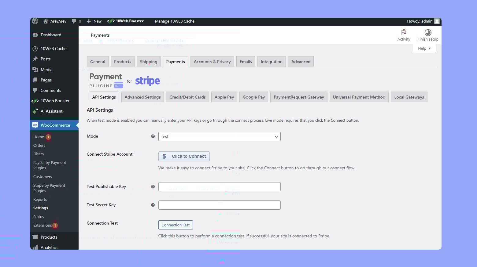 Activar y configurar Stripe en WooCommerce