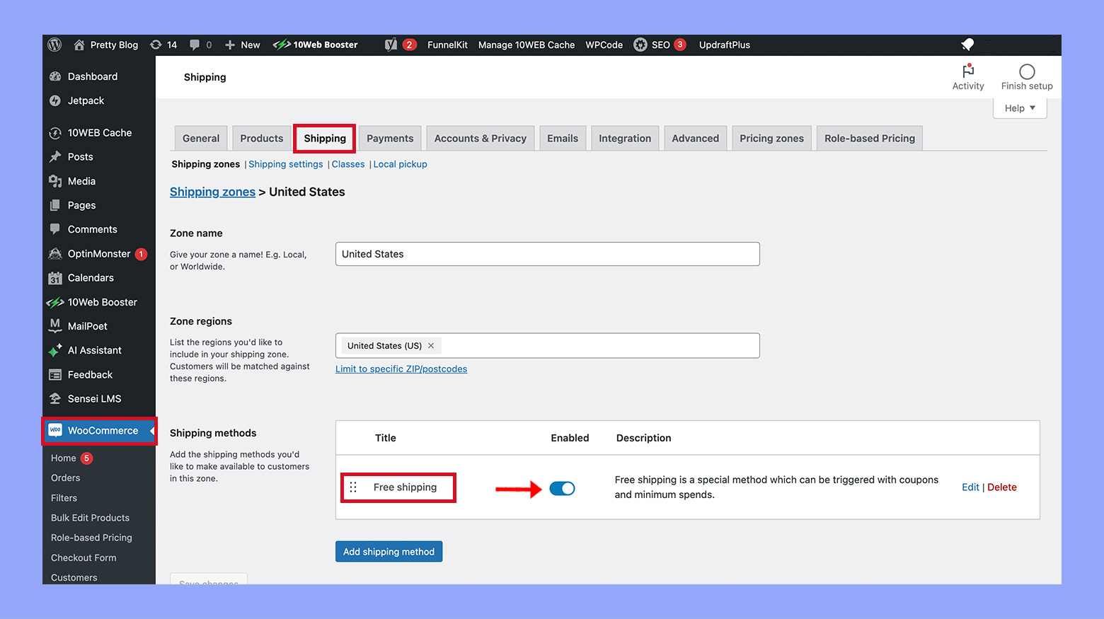 Enabling free shipping for coupons in WooCommerce