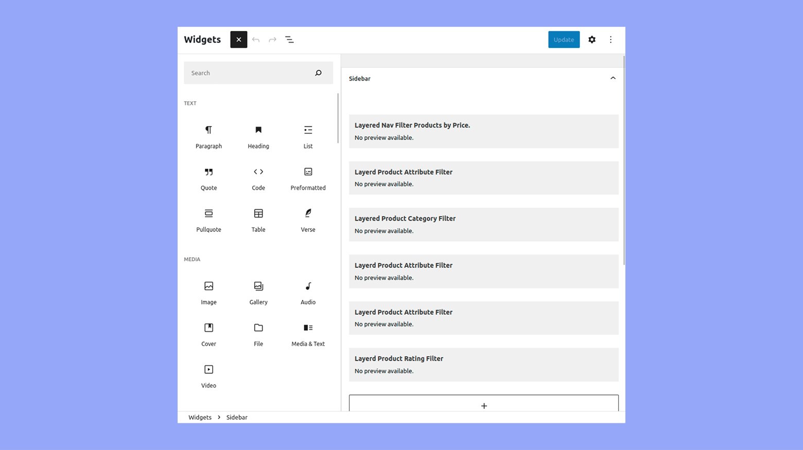 Implementing filters on the shop page