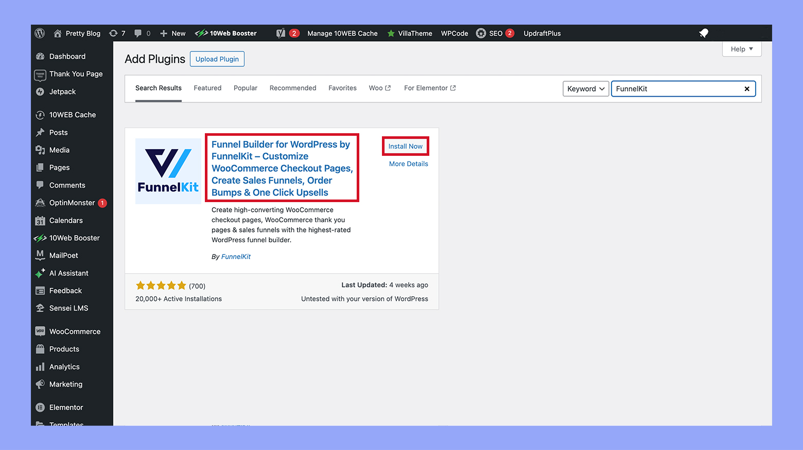 Instalar el plugin FunnelKit