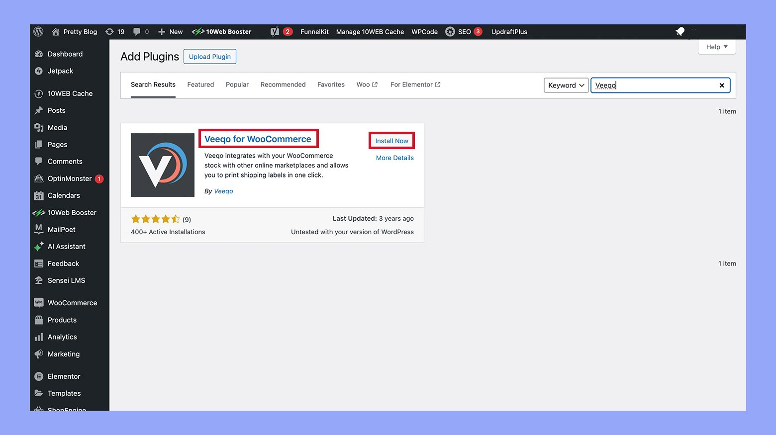 Installing the Veeqo for WooCommerce plugin