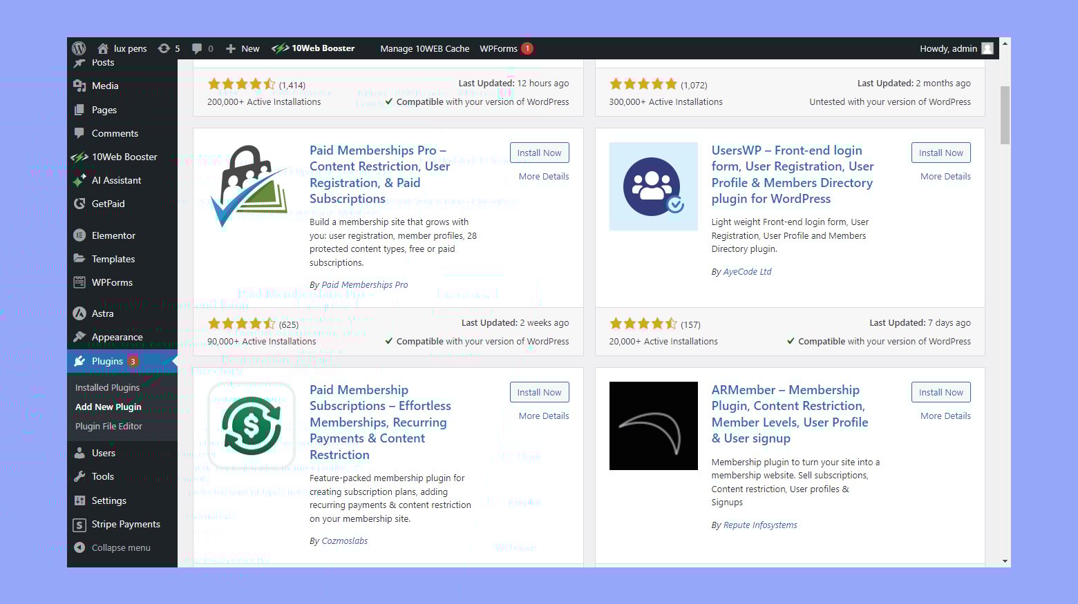 Plugins for membership site