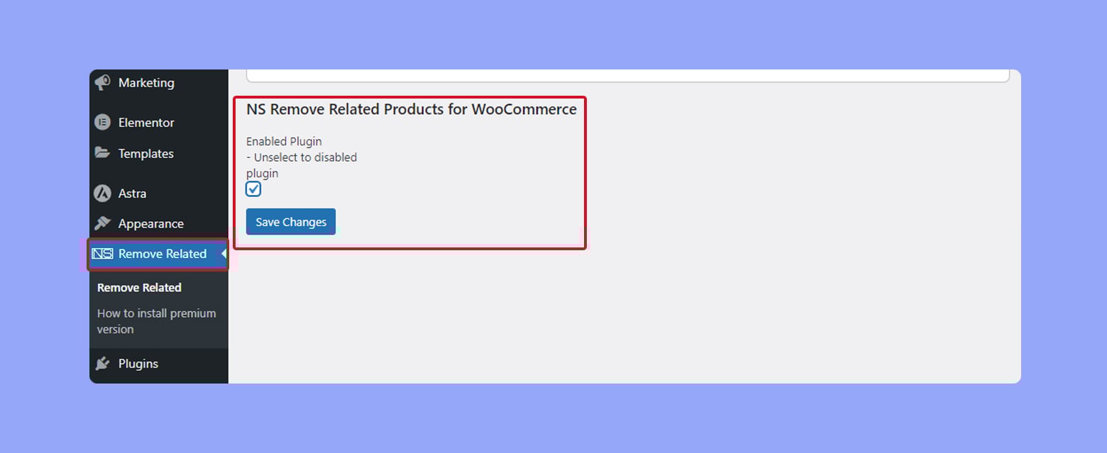 Removing related products using NS removal plugin