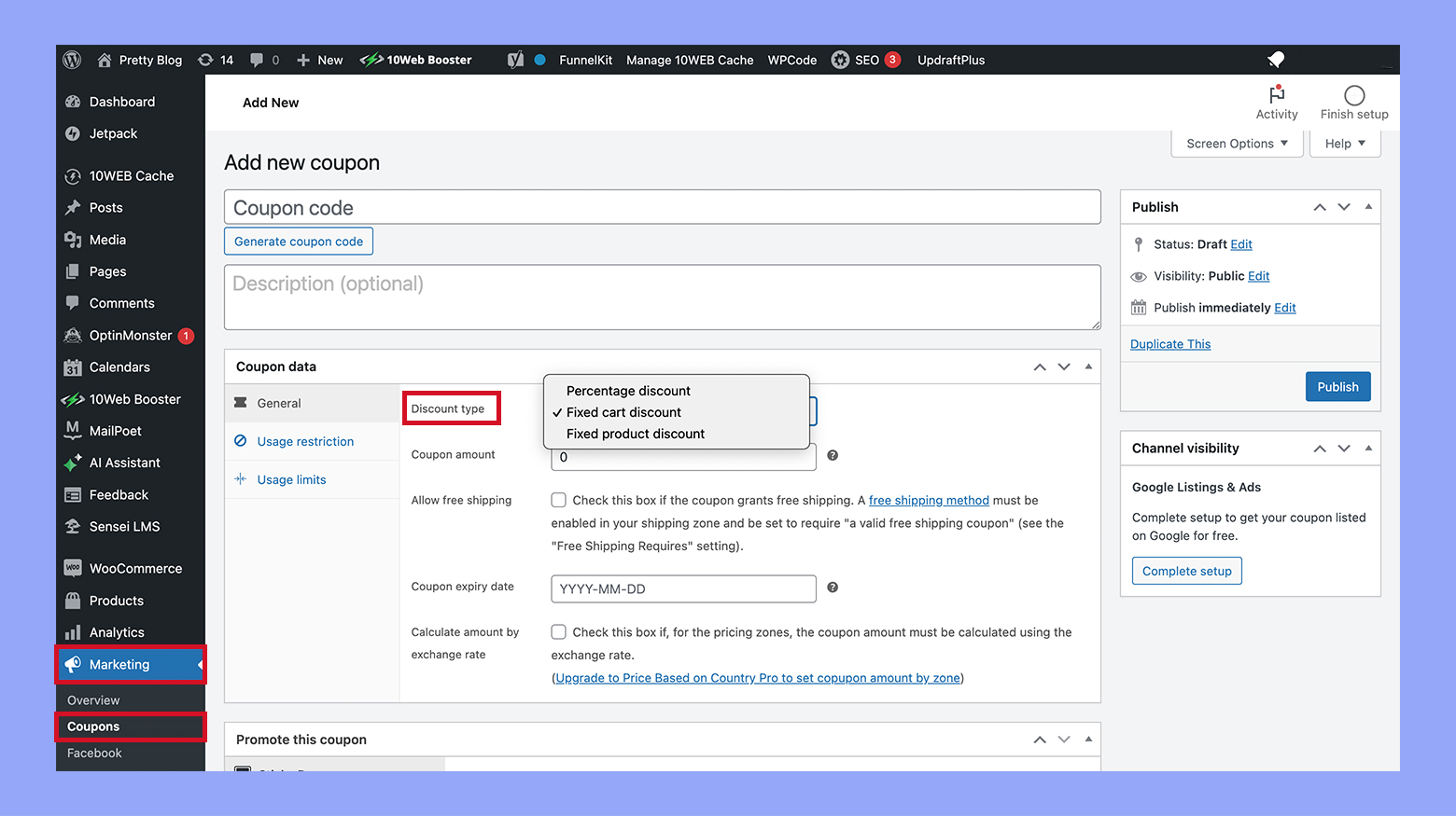 Setting product and cart discounts in WooCommerce