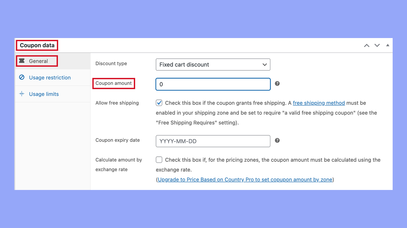 Setting the Coupon amount in WooCommerce
