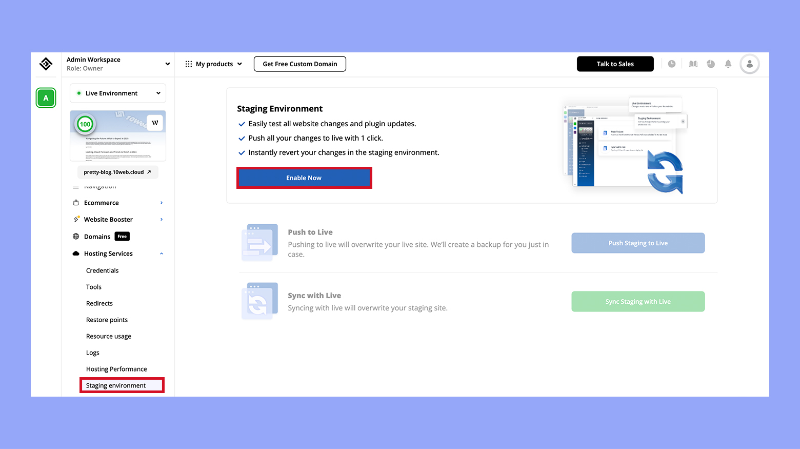 Setting up a staging site for ecommerce store