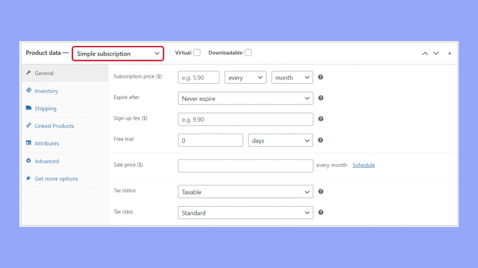 Configurar la suscripción o la repetición de pagos