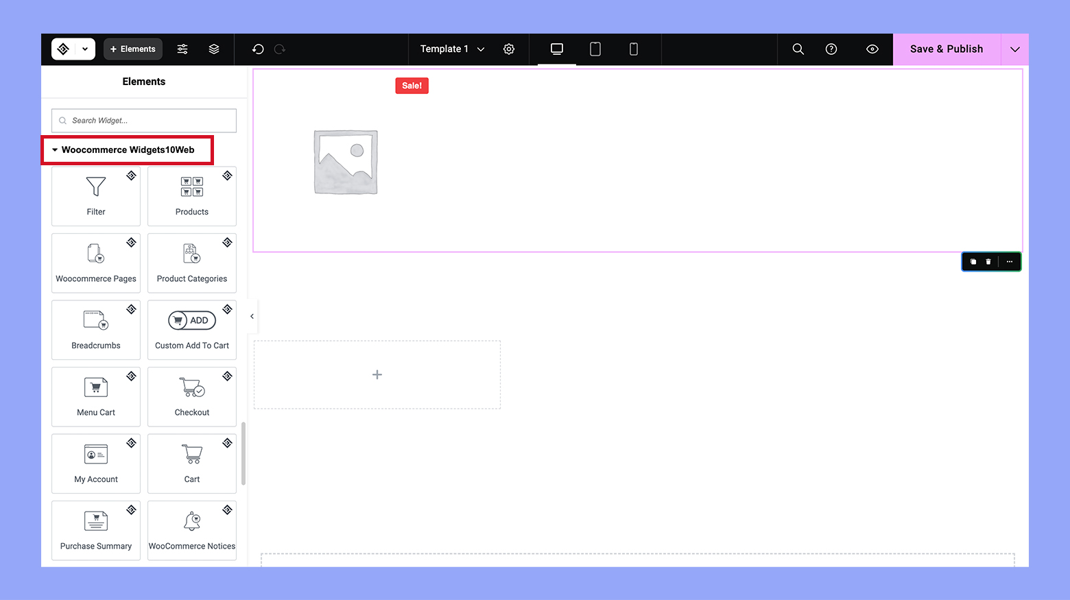 WooCommerce widgets by 10Web hosting