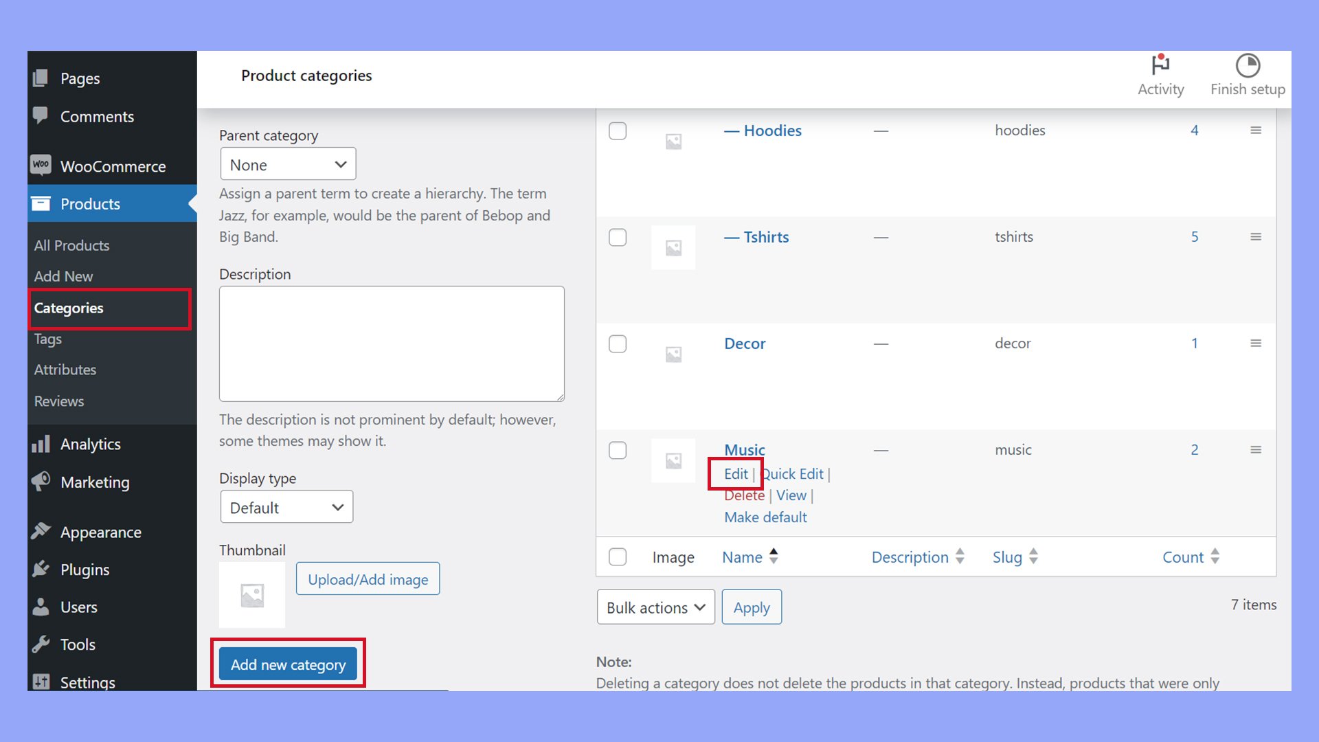 Adding New Categories in WordPress