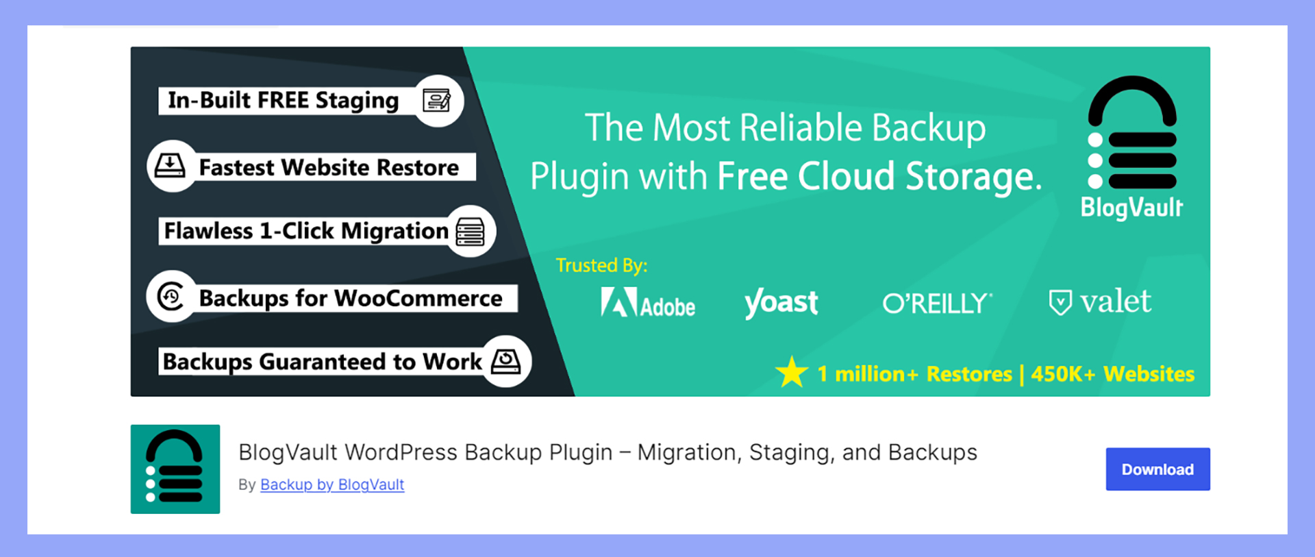 BlogVault can help back up a WooCommerce database.