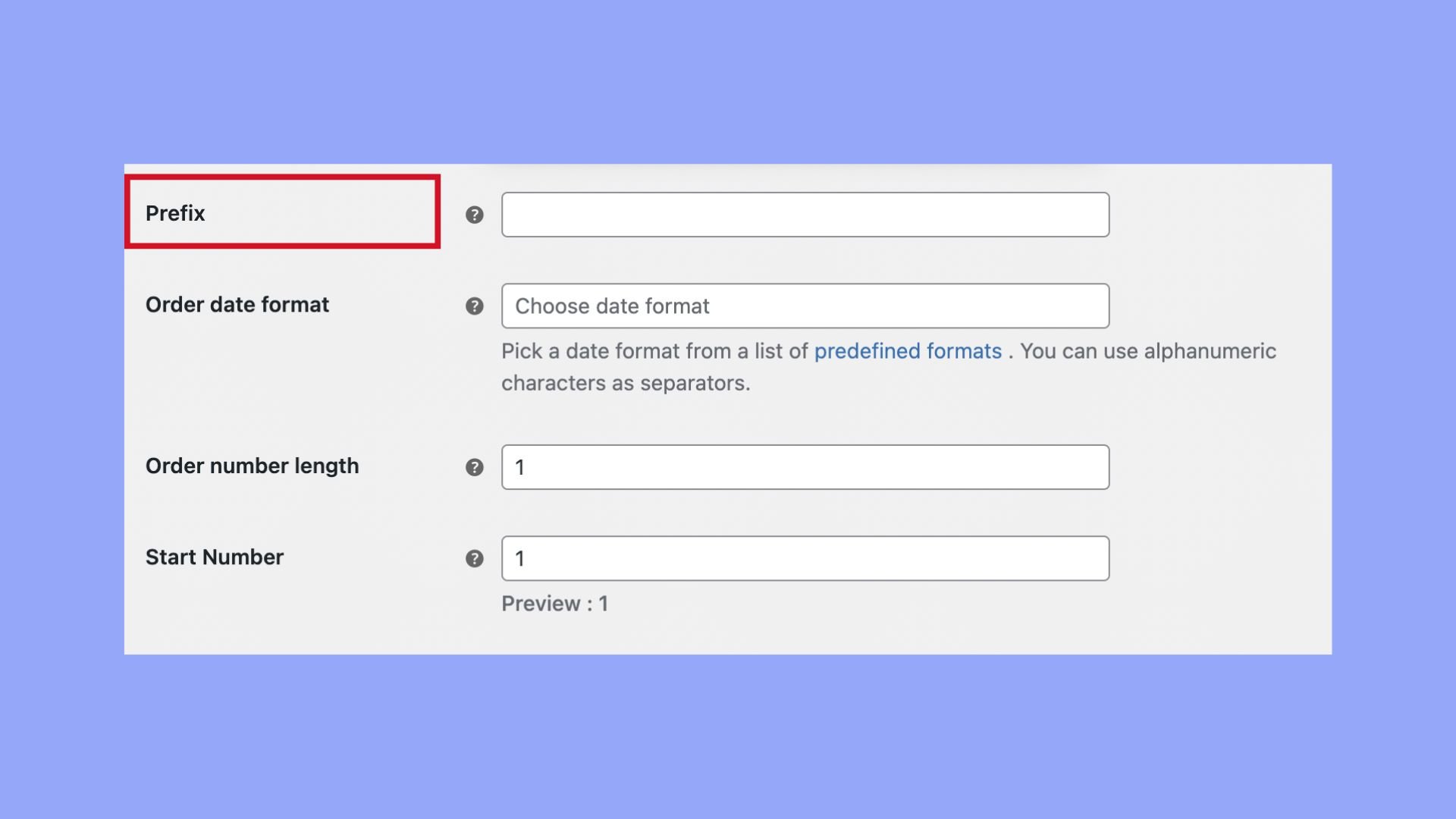 how to change order number in woocommerce