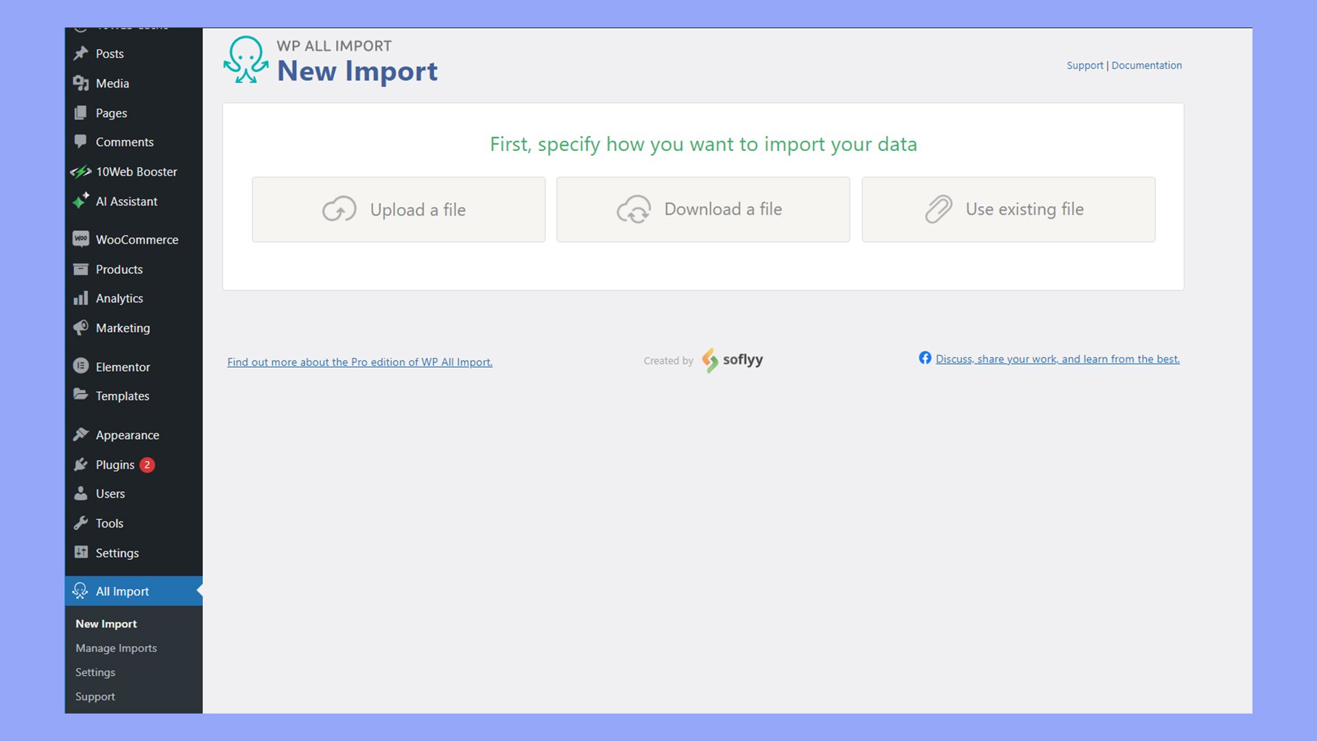 Third party plugins can help import WooCommerce orders.