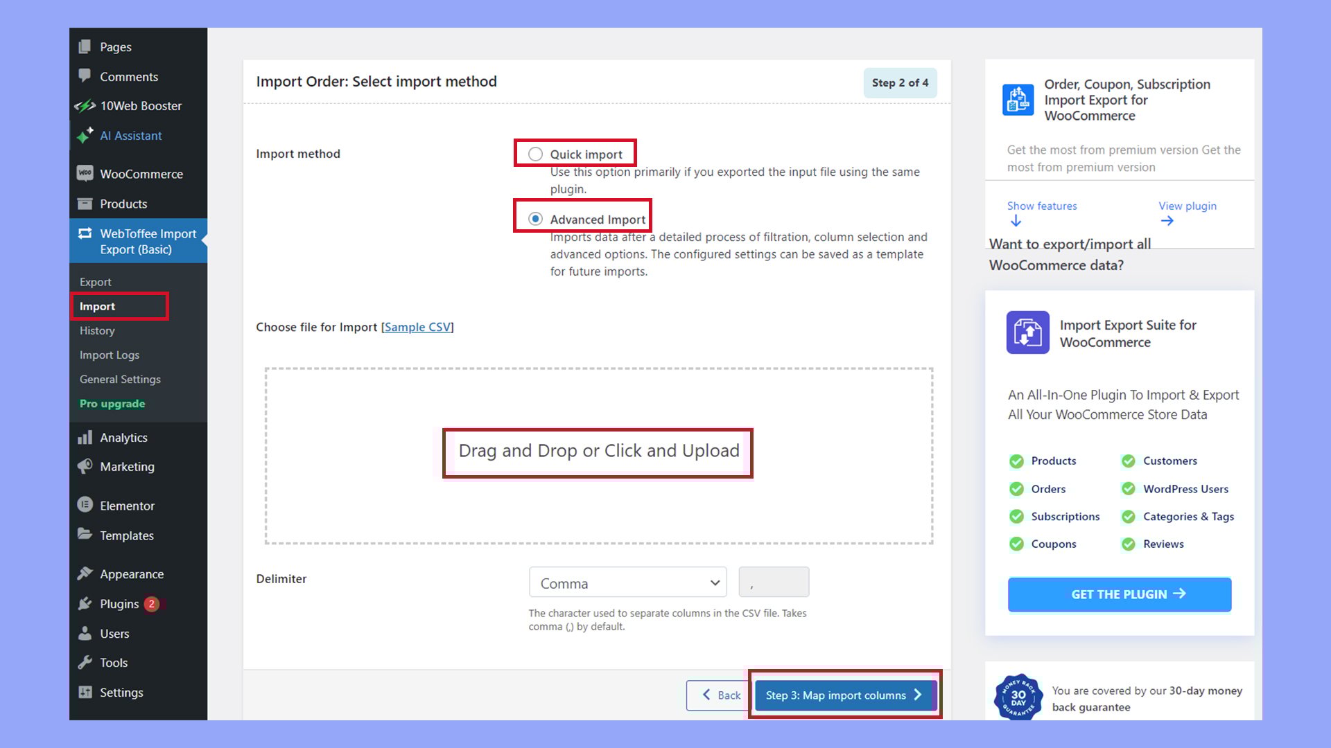 How to import WooCommerce orders with a plugin.