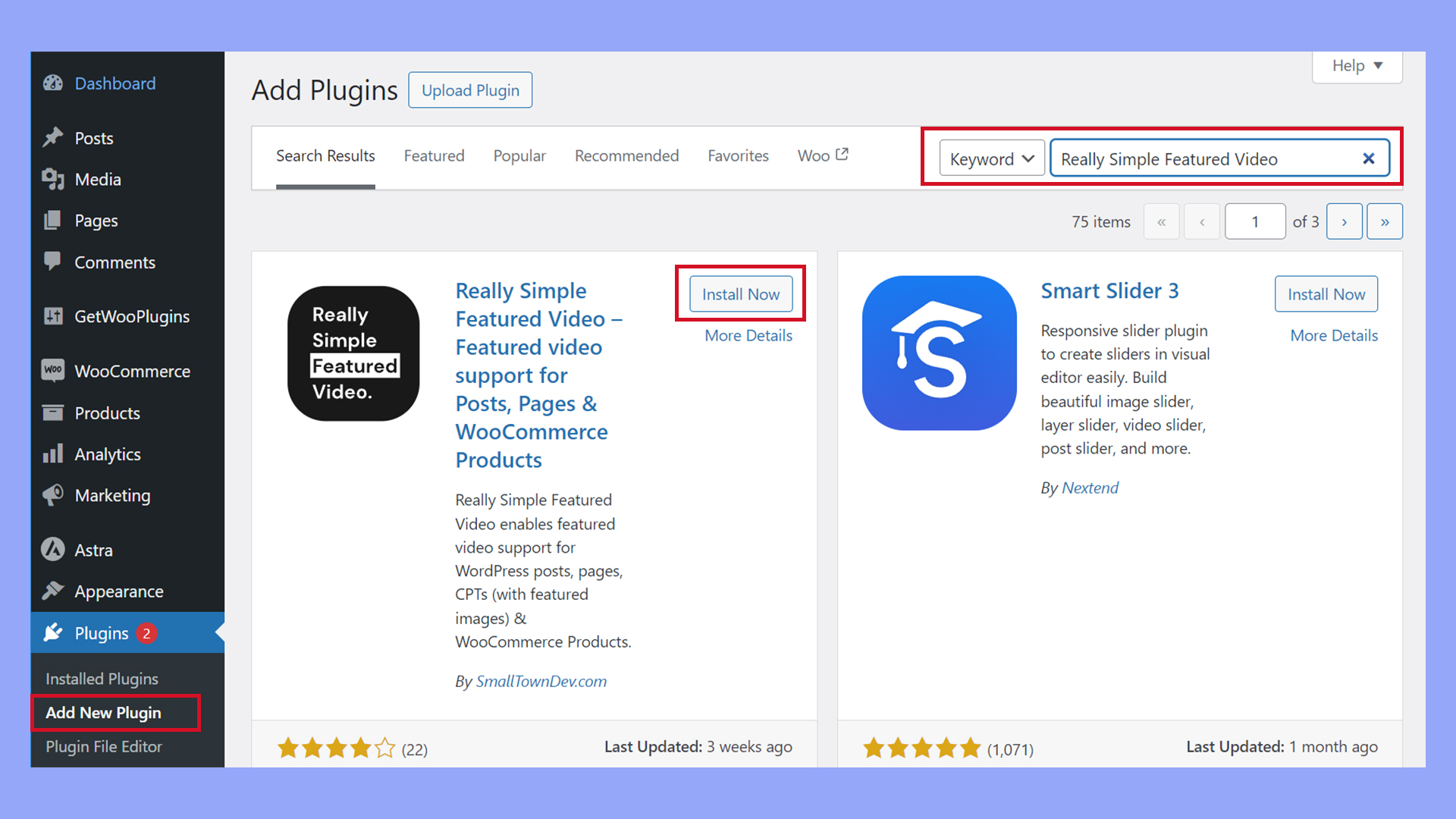 Instala un plugin para ayudar a añadir vídeo a una galería de productos de WooCommerce.