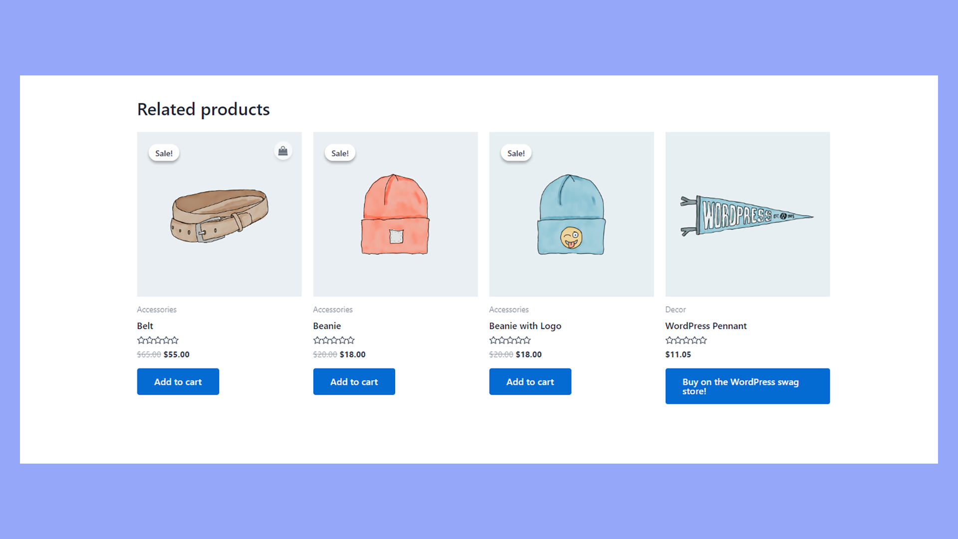 WooCommerce genera automáticamente productos relacionados basándose en categorías y etiquetas.