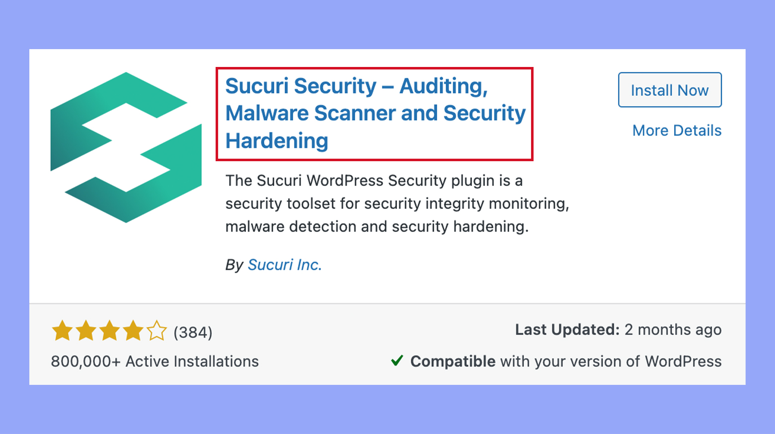 Installing the Wordfence security plugin in WordPress