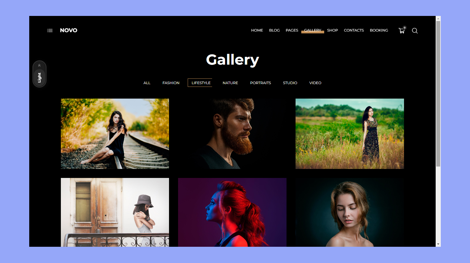 Novo theme for photography 