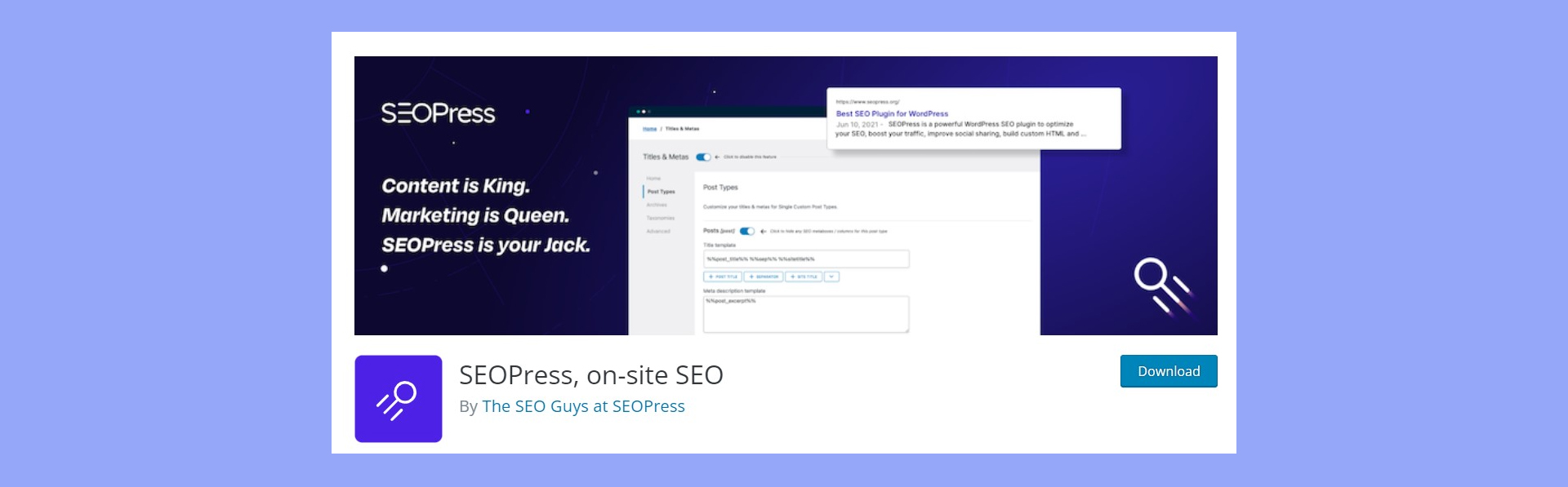 SEOPress plugin for WordPress.