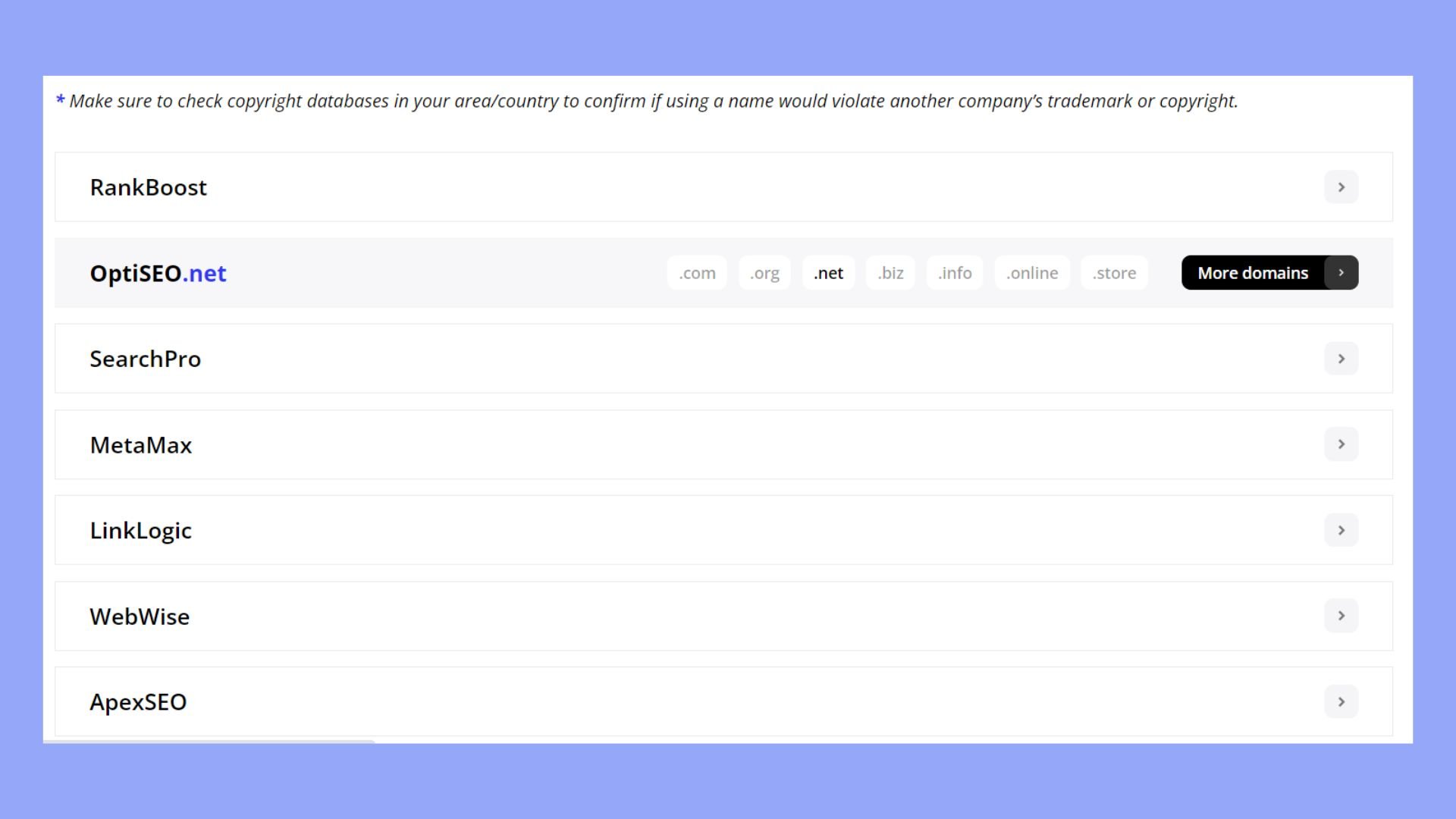 Checking for domain availability