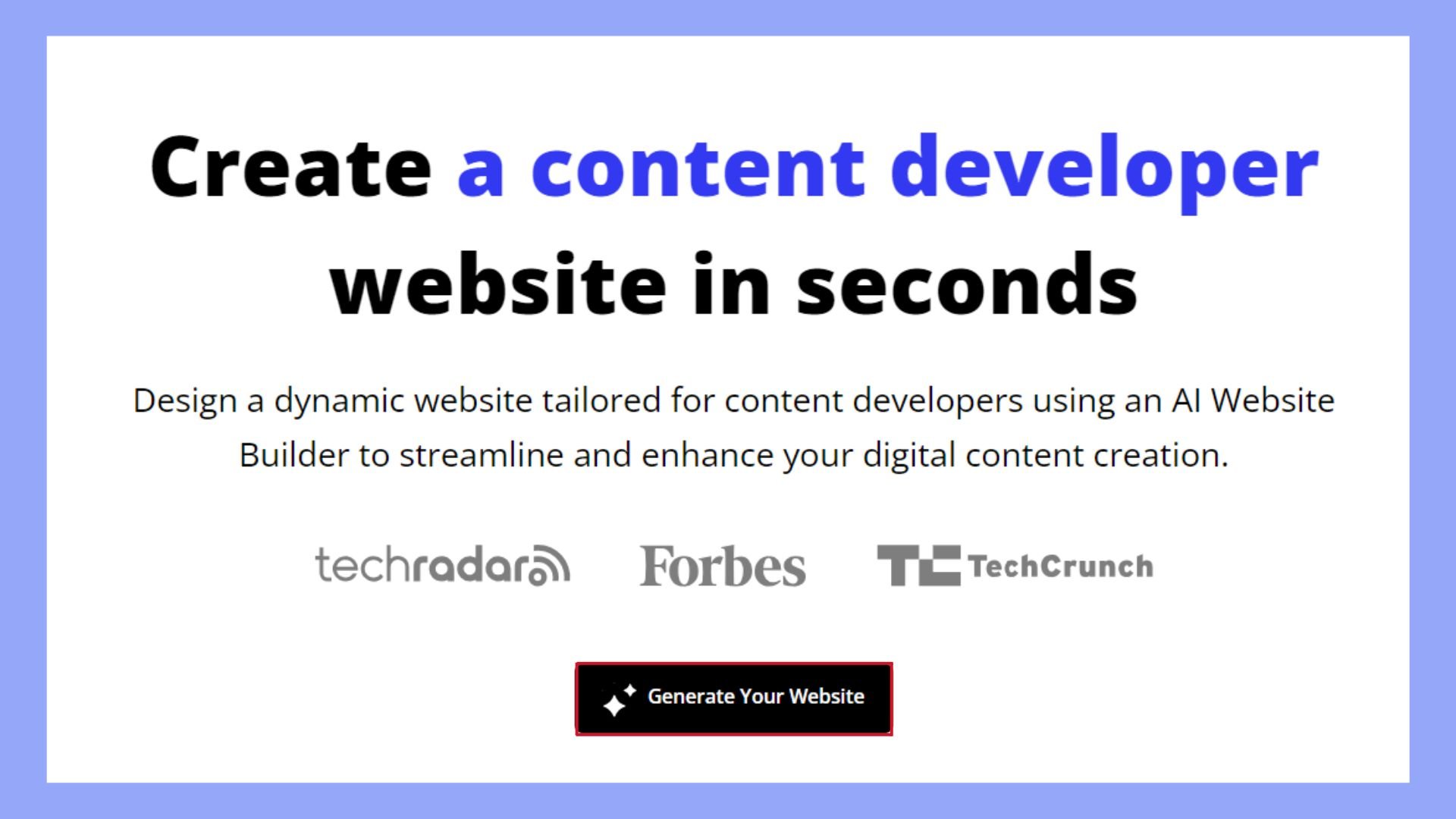 Generate a content developer website