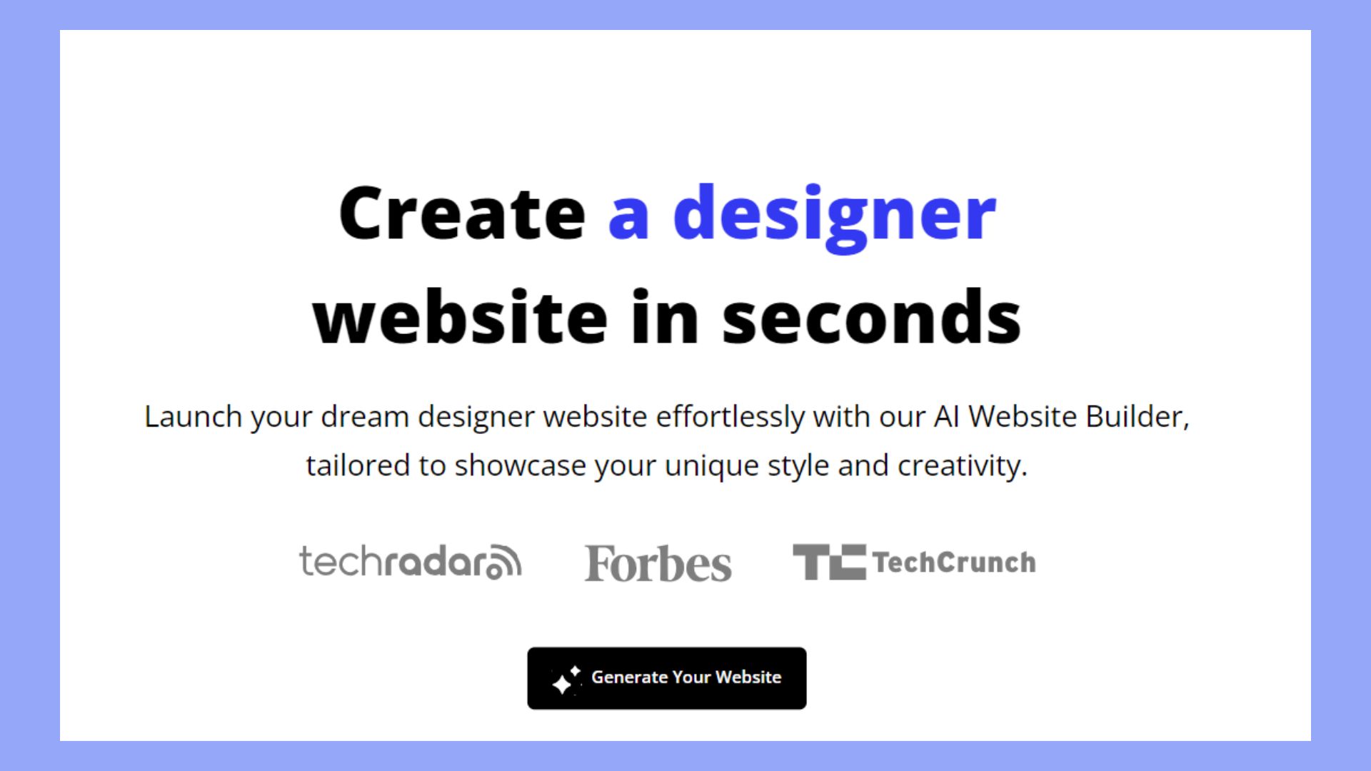 Generating design website with 10Web AI Builder