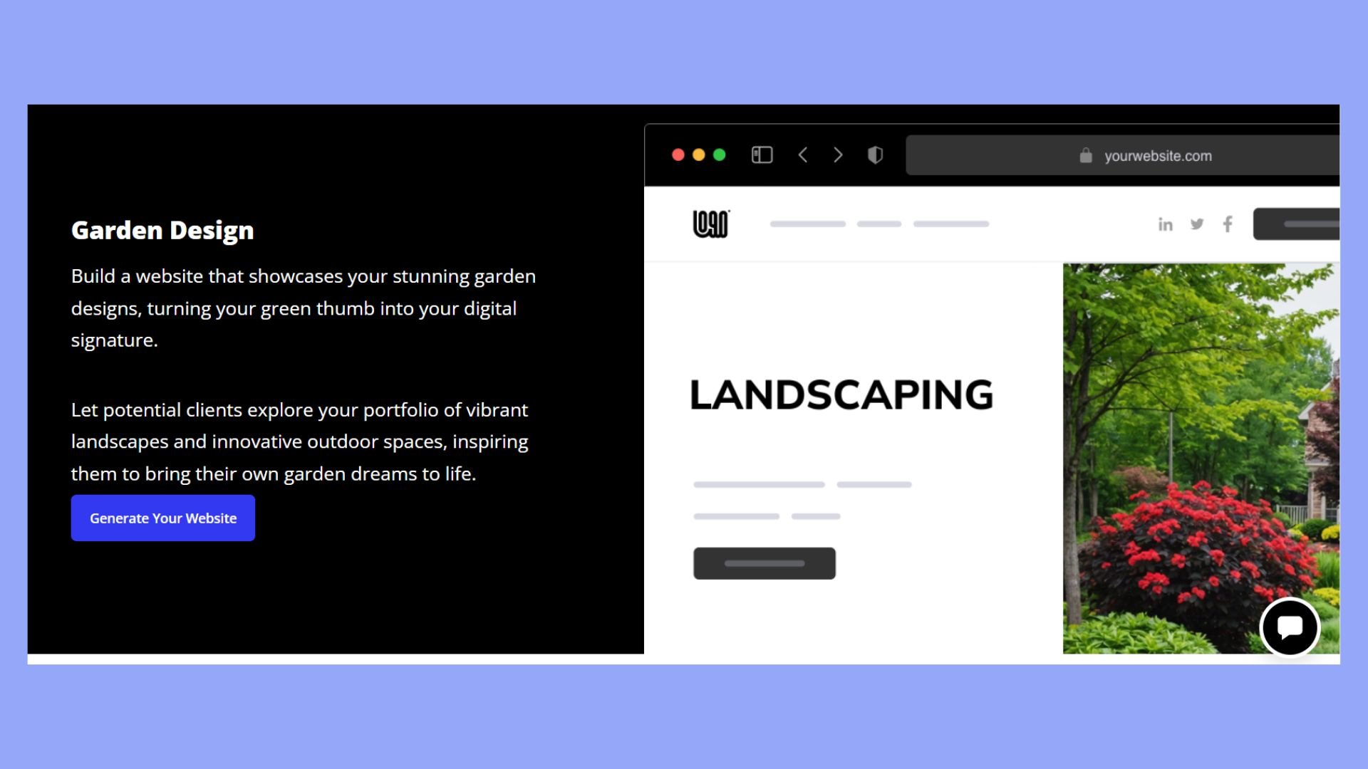 Landscaping business website by AI