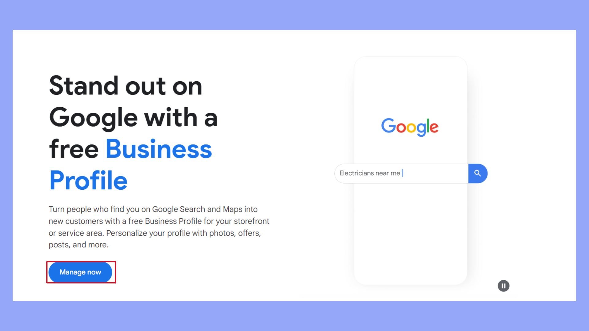 Google My Business profile