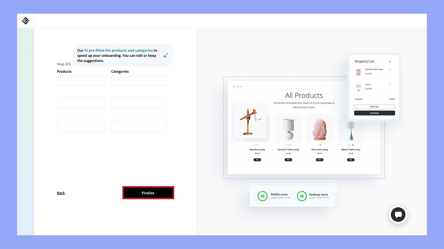 Adding the first 3 products of your store