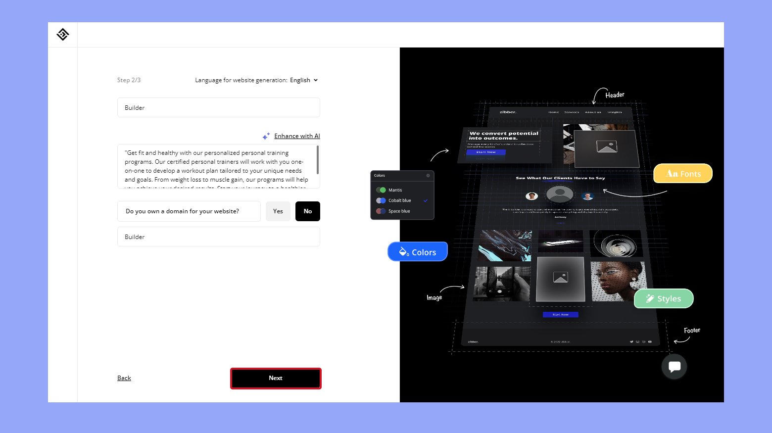 Enter your business name and information