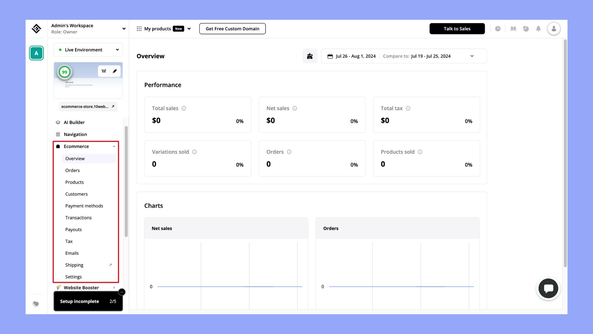 10web dashboard