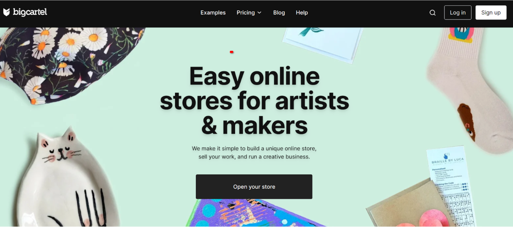 Big Cartel homepage