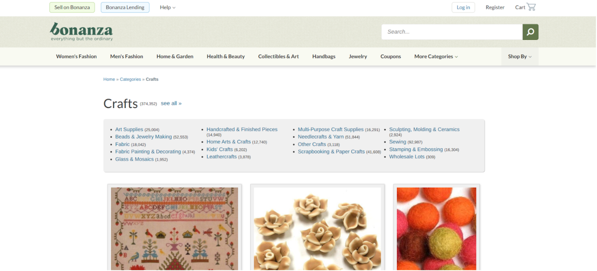 Bonanza homepage