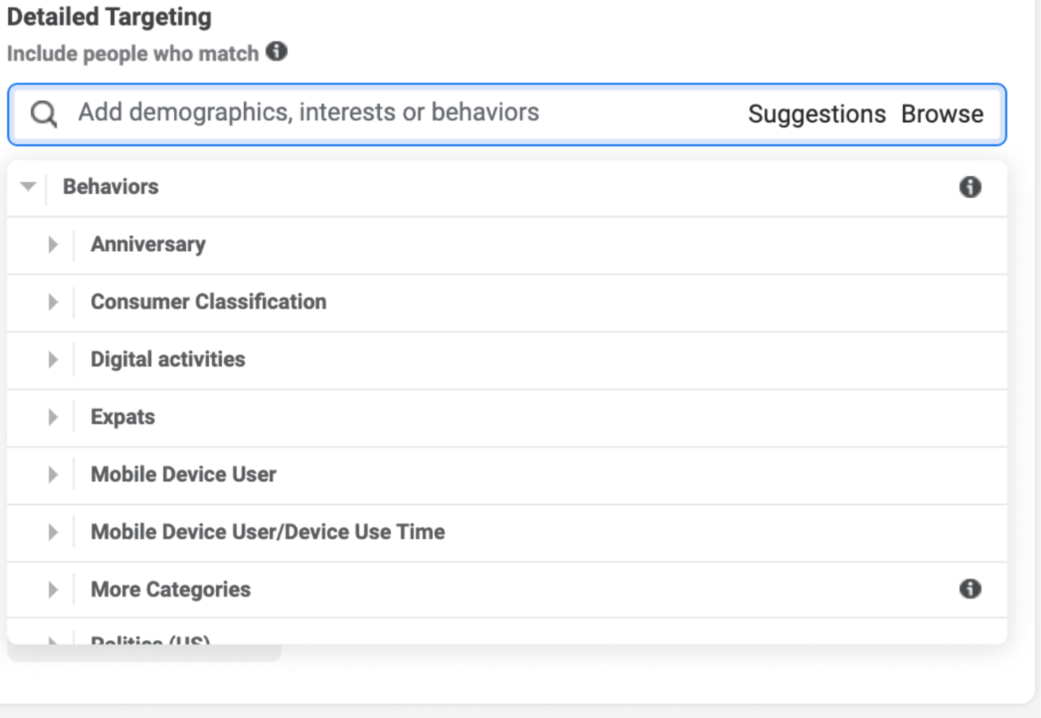 Detailed targeting