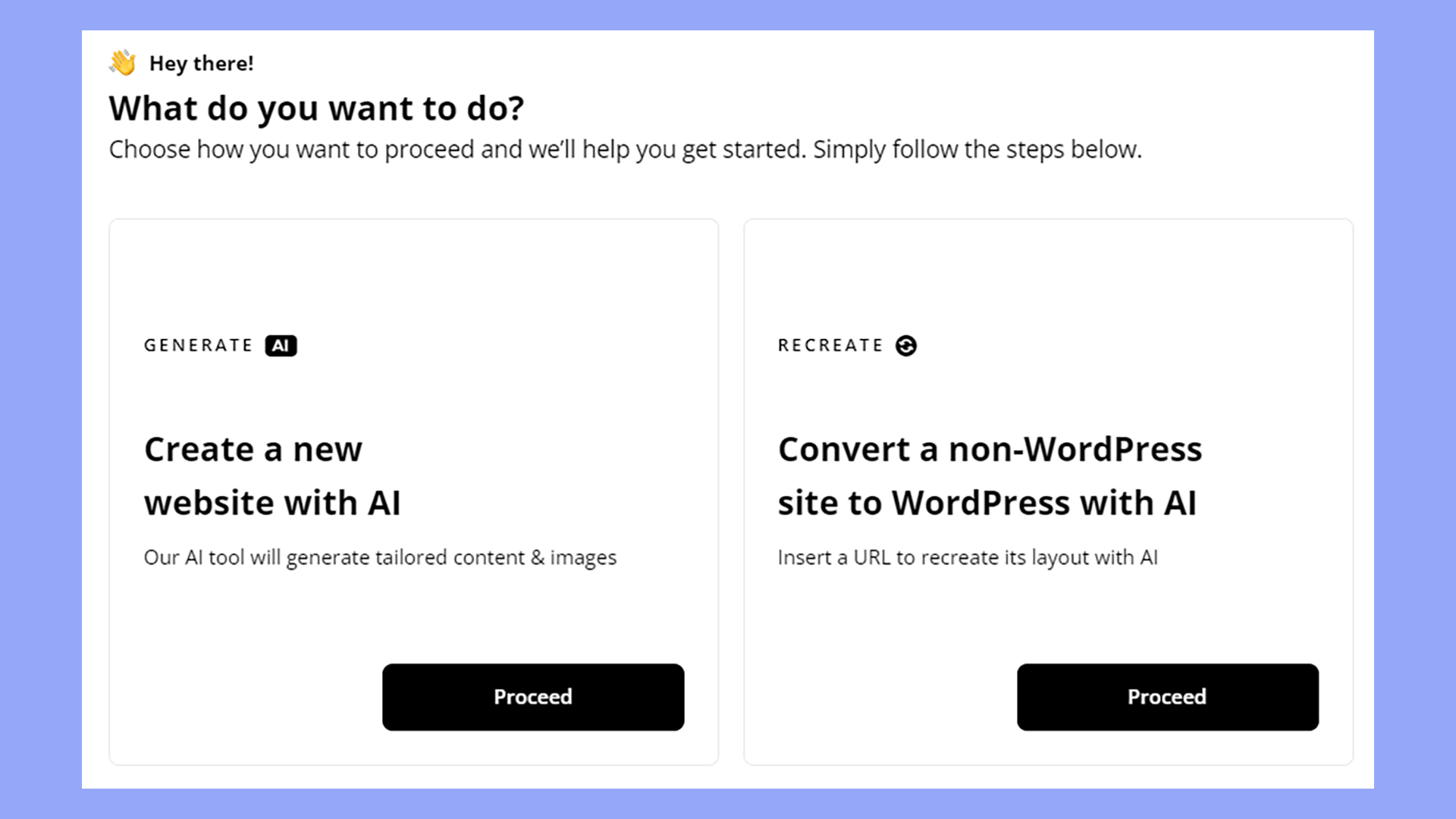 Generating a website with AI.