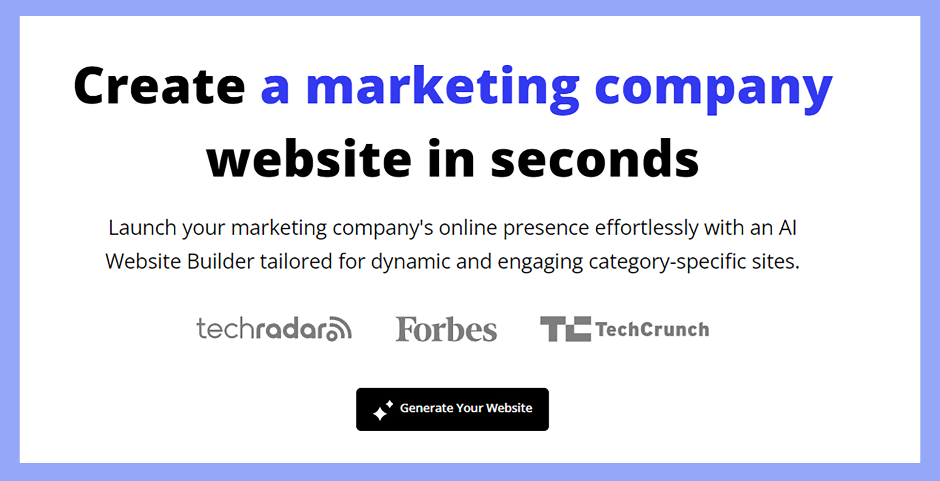 Signing up to generate a marketing business website on 10Web.