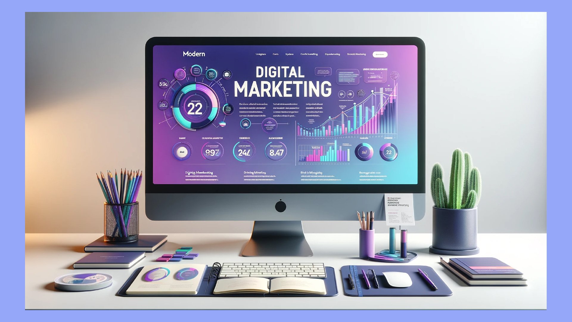 An illustration of digital marketing for a delivery business.
