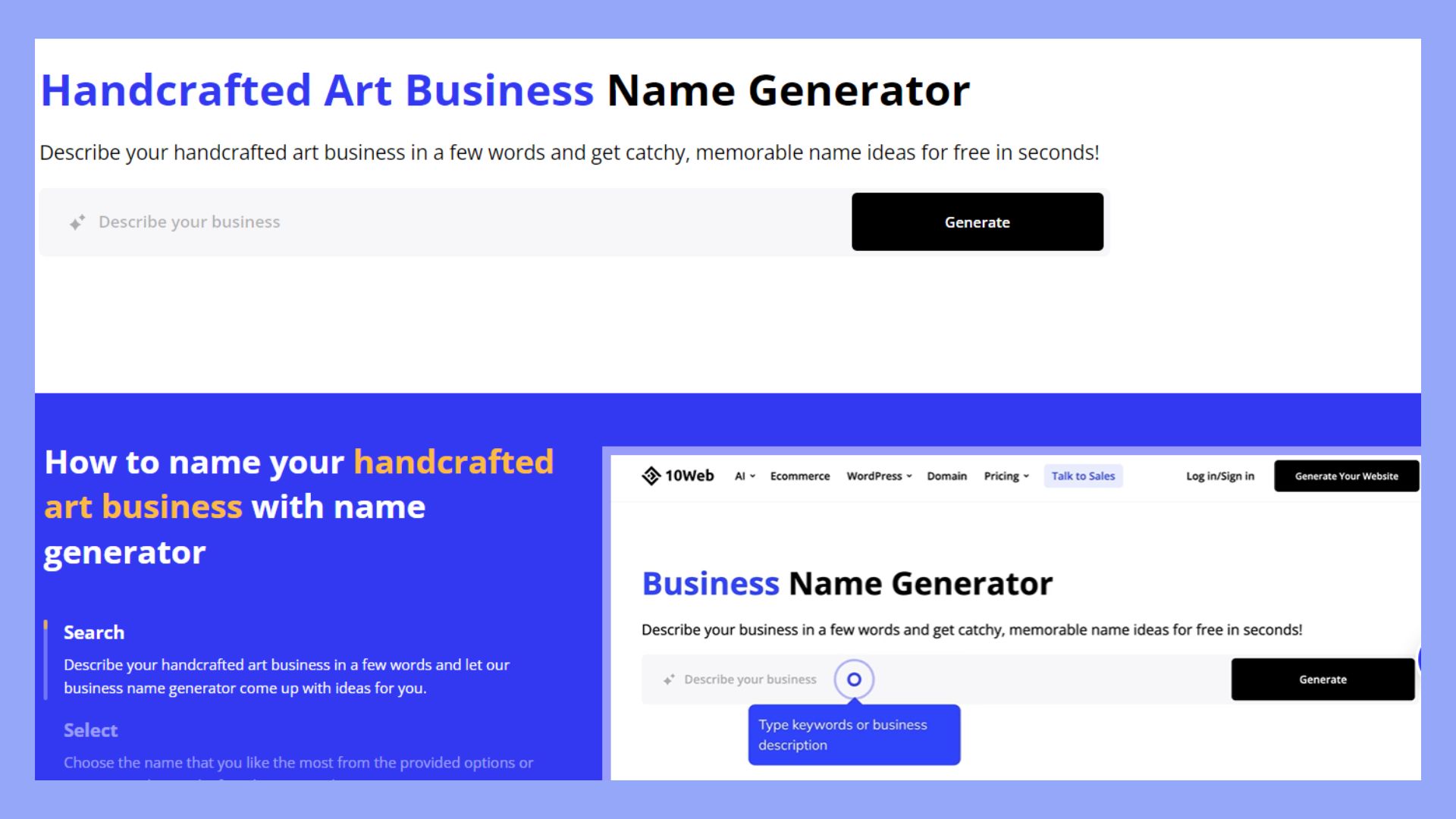 10Web Business Name Generator