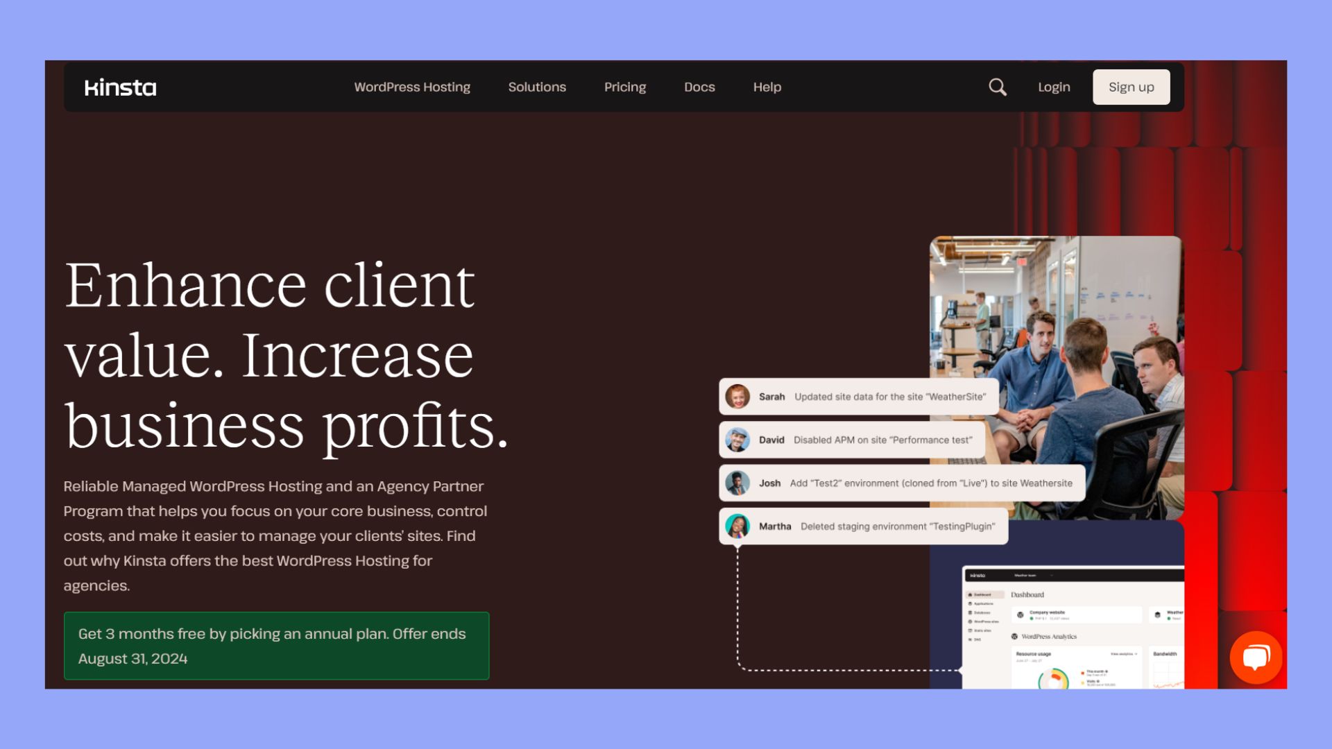 best wordpress hosting for agencies - kinsta