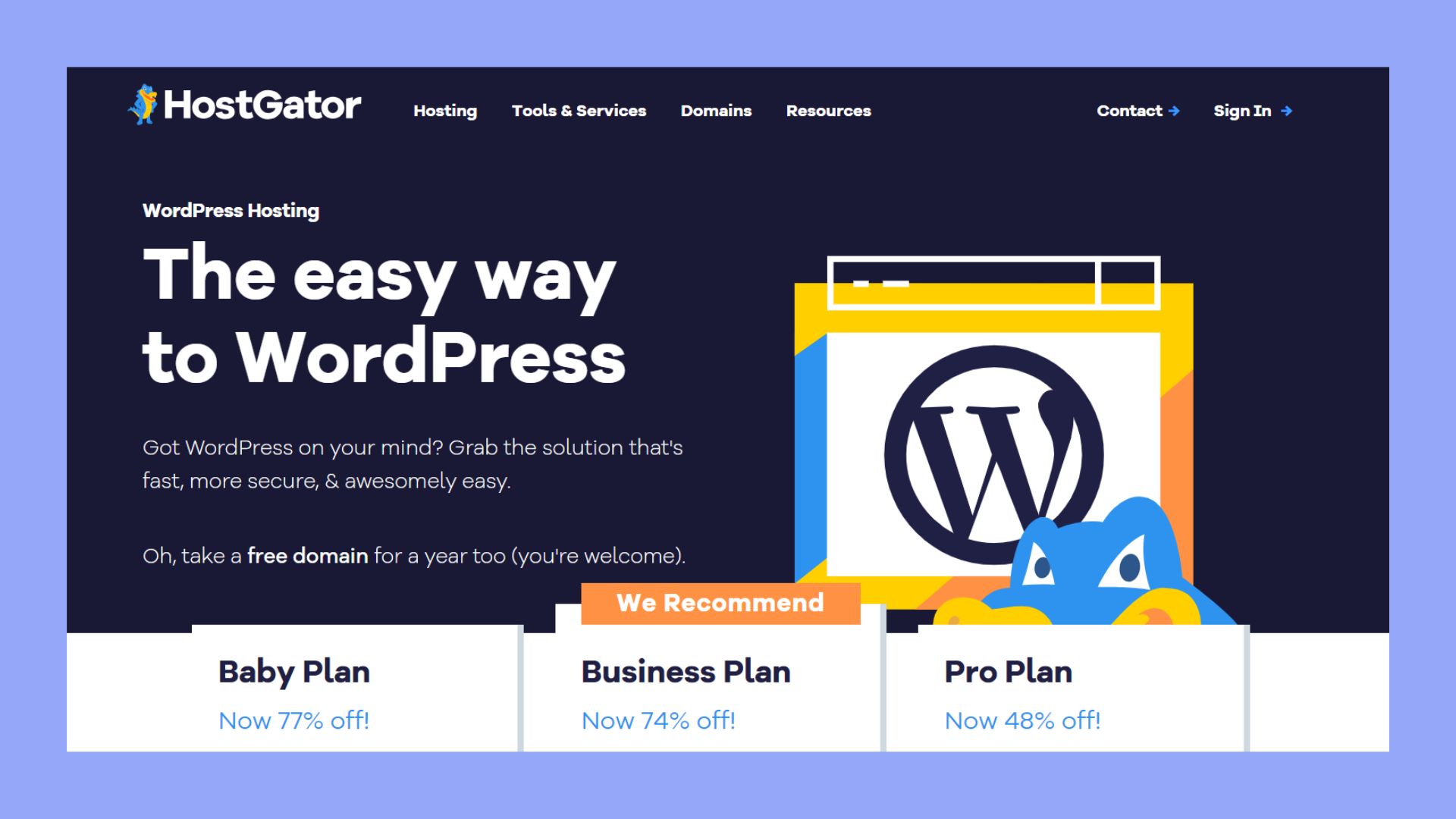 hostgator - mejor alojamiento wordpress para pequeñas empresas