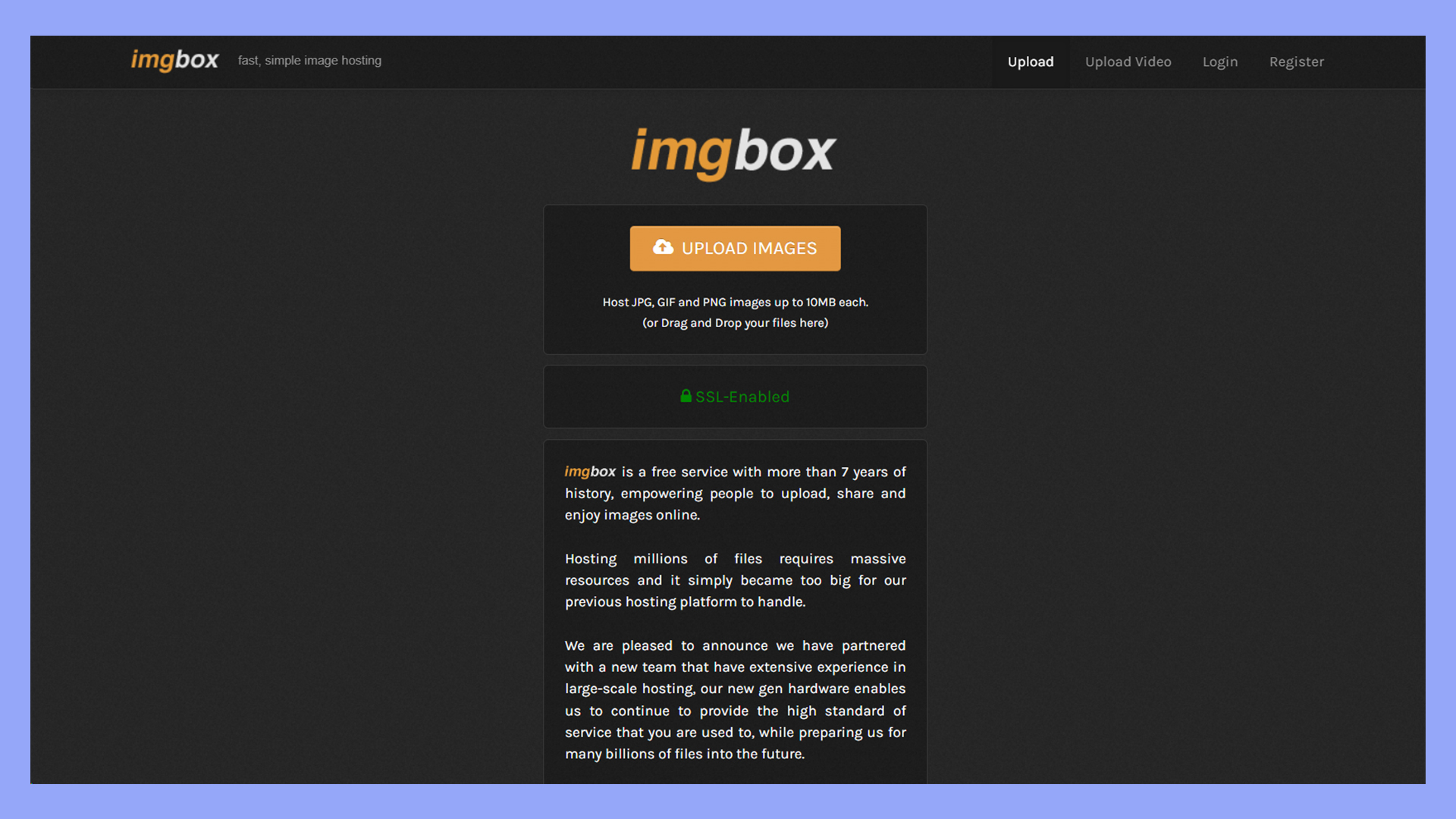 ImgBox's website