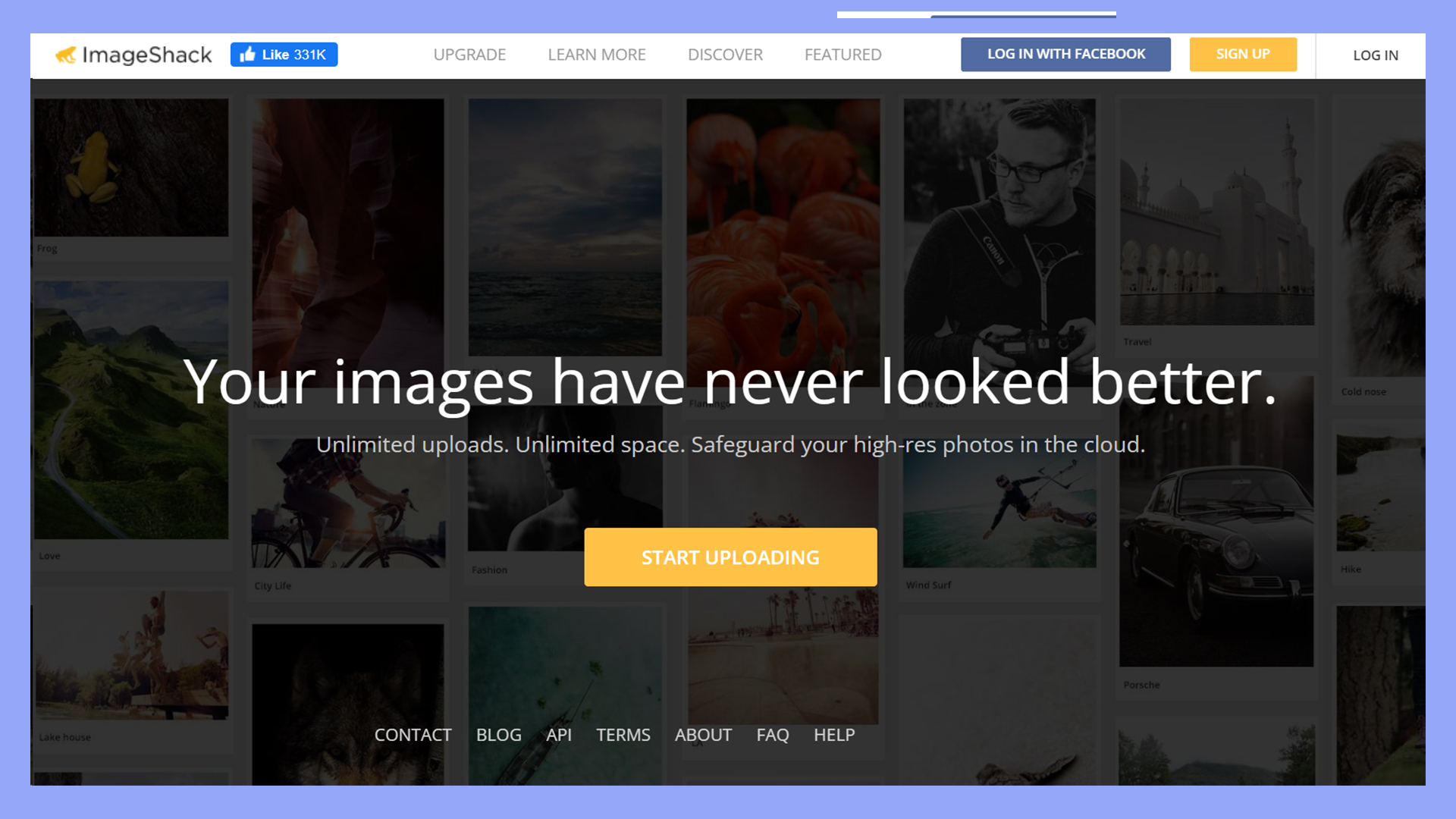 ImageShack's website - an image hosting service.