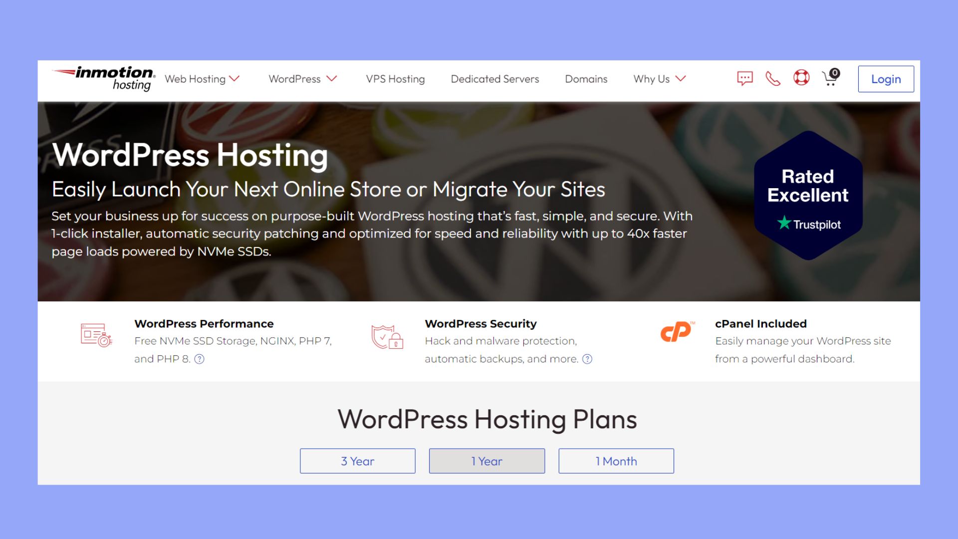 inmotion - mejor alojamiento wordpress para pequeñas empresas