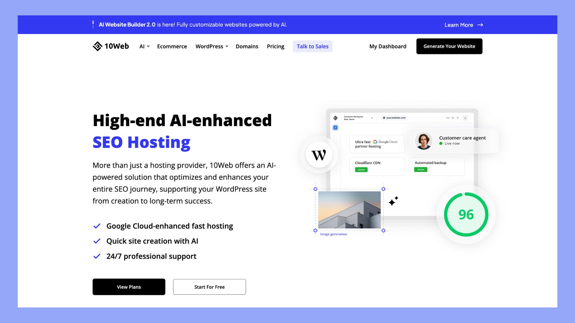 10web - best seo hosting 