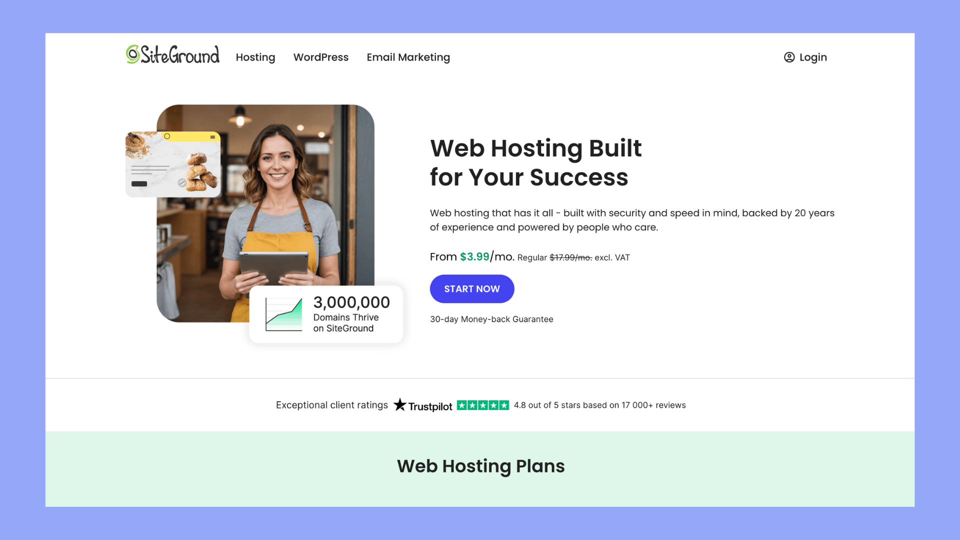 best shared hosting for wordpress - siteground